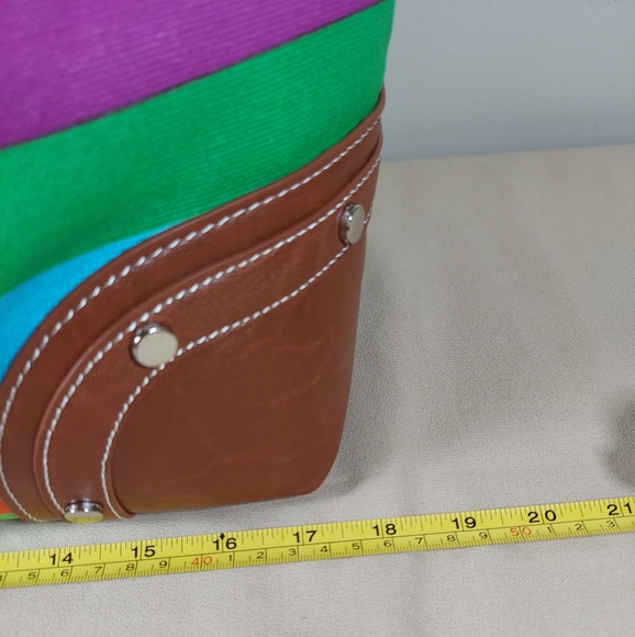 Sydney Love Canvas Stripe Overnight Bag Travel Tote - Picture 10 of 12